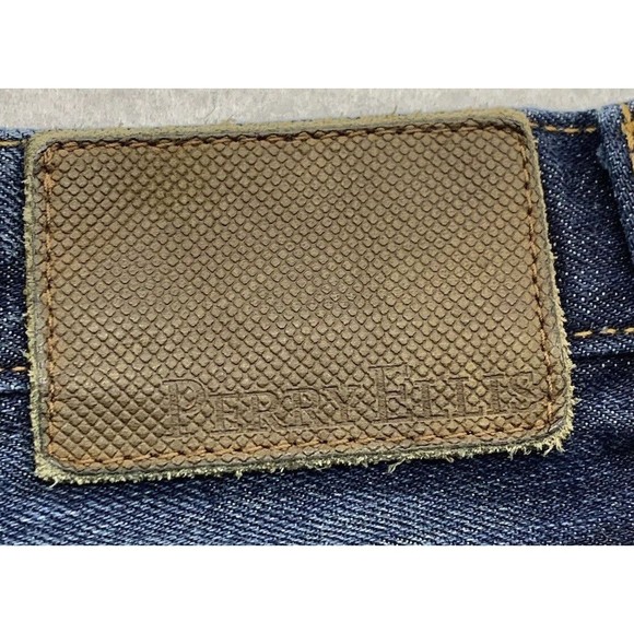 VTG Perry Ellis Denim Jeans Men's Size 34X30 Blue Factory Distressed Bootcut - Picture 16 of 16